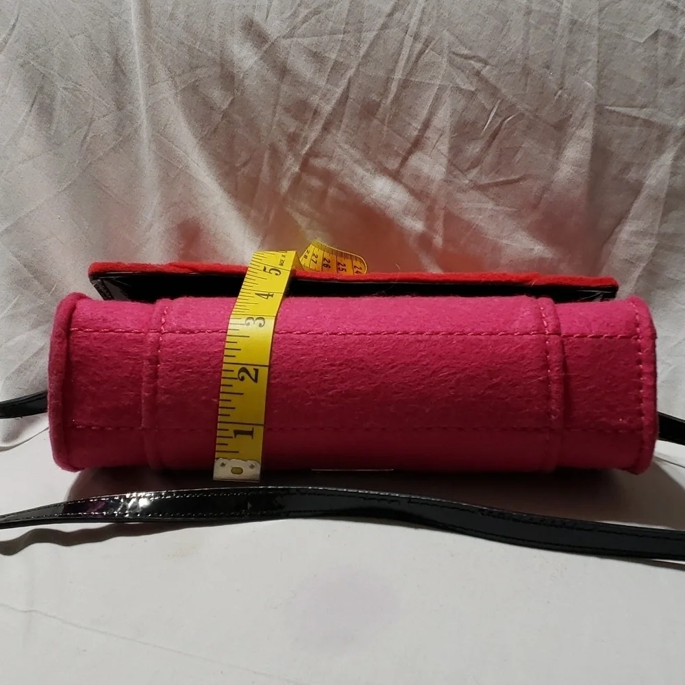 Kate spade pink and red felted crossbody rare